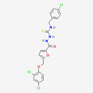 molecular formula C20H16Cl3N3O3S B4123564 N-(4-chlorobenzyl)-2-{5-[(2,4-dichlorophenoxy)methyl]-2-furoyl}hydrazinecarbothioamide 