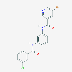 5-bromo-N-[3-[(3-chlorobenzoyl)amino]phenyl]pyridine-3-carboxamide