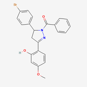 2-[1-benzoyl-5-(4-bromophenyl)-4,5-dihydro-1H-pyrazol-3-yl]-5-methoxyphenol