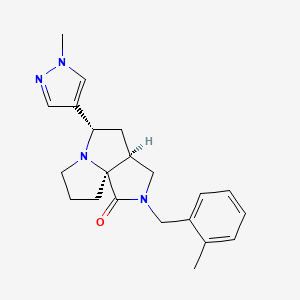 molecular formula C21H26N4O B4123588 (3aS*,5S*,9aS*)-2-(2-methylbenzyl)-5-(1-methyl-1H-pyrazol-4-yl)hexahydro-7H-pyrrolo[3,4-g]pyrrolizin-1(2H)-one 