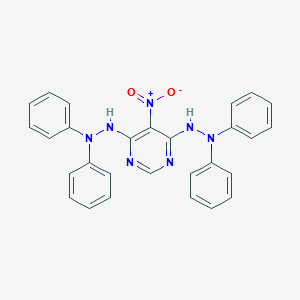 molecular formula C28H23N7O2 B412359 4,6-Bis(2,2-diphenylhydrazino)-5-nitropyrimidine 
