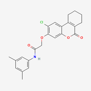 2-({2-CHLORO-6-OXO-6H,7H,8H,9H,10H-CYCLOHEXA[C]CHROMEN-3-YL}OXY)-N-(3,5-DIMETHYLPHENYL)ACETAMIDE