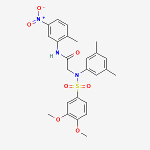 N~2~-[(3,4-dimethoxyphenyl)sulfonyl]-N~2~-(3,5-dimethylphenyl)-N~1~-(2-methyl-5-nitrophenyl)glycinamide