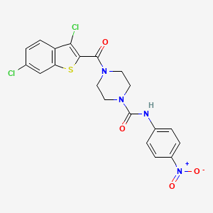 molecular formula C20H16Cl2N4O4S B4123599 4-[(3,6-dichloro-1-benzothien-2-yl)carbonyl]-N-(4-nitrophenyl)-1-piperazinecarboxamide 