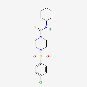 4-[(4-chlorophenyl)sulfonyl]-N-cyclohexyl-1-piperazinecarbothioamide