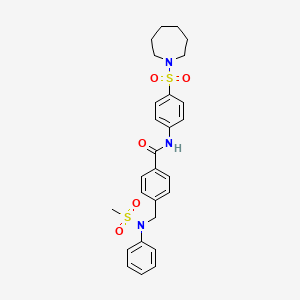 N-[4-(1-azepanylsulfonyl)phenyl]-4-{[(methylsulfonyl)(phenyl)amino]methyl}benzamide