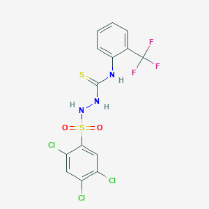 molecular formula C14H9Cl3F3N3O2S2 B4123720 2-[(2,4,5-trichlorophenyl)sulfonyl]-N-[2-(trifluoromethyl)phenyl]hydrazinecarbothioamide 