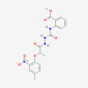 molecular formula C19H20N4O7 B4123735 Methyl 2-[({2-[2-(4-methyl-2-nitrophenoxy)propanoyl]hydrazinyl}carbonyl)amino]benzoate 