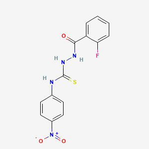 molecular formula C14H11FN4O3S B4123749 2-(2-fluorobenzoyl)-N-(4-nitrophenyl)hydrazinecarbothioamide 