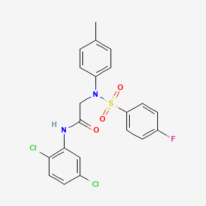 molecular formula C21H17Cl2FN2O3S B4123759 N~1~-(2,5-dichlorophenyl)-N~2~-[(4-fluorophenyl)sulfonyl]-N~2~-(4-methylphenyl)glycinamide 