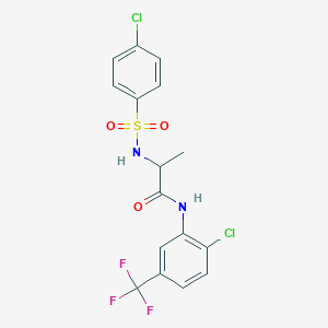 2-[(4-chlorophenyl)sulfonylamino]-N-[2-chloro-5-(trifluoromethyl)phenyl]propanamide