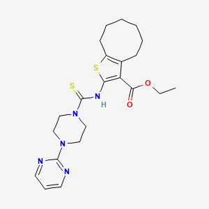 ethyl 2-({[4-(2-pyrimidinyl)-1-piperazinyl]carbonothioyl}amino)-4,5,6,7,8,9-hexahydrocycloocta[b]thiophene-3-carboxylate