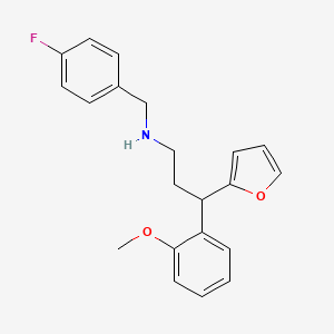 molecular formula C21H22FNO2 B4123808 [(4-FLUOROPHENYL)METHYL][3-(FURAN-2-YL)-3-(2-METHOXYPHENYL)PROPYL]AMINE 