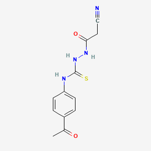 N-(4-acetylphenyl)-2-(cyanoacetyl)hydrazinecarbothioamide