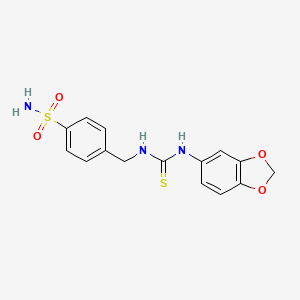 4-({[(1,3-benzodioxol-5-ylamino)carbonothioyl]amino}methyl)benzenesulfonamide