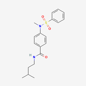 molecular formula C19H24N2O3S B4123866 N-(3-methylbutyl)-4-[methyl(phenylsulfonyl)amino]benzamide 