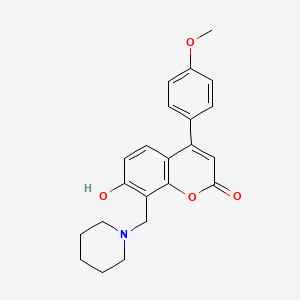 7-hydroxy-4-(4-methoxyphenyl)-8-(piperidin-1-ylmethyl)-2H-chromen-2-one