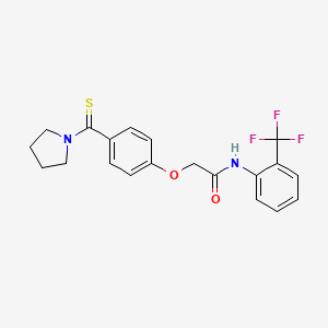 2-[4-(1-pyrrolidinylcarbonothioyl)phenoxy]-N-[2-(trifluoromethyl)phenyl]acetamide