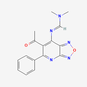 molecular formula C16H15N5O2 B4123908 N'-(6-acetyl-5-phenyl-[1,2,5]oxadiazolo[3,4-b]pyridin-7-yl)-N,N-dimethylmethanimidamide 