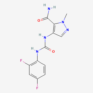 molecular formula C12H11F2N5O2 B4123922 4-({[(2,4-difluorophenyl)amino]carbonyl}amino)-1-methyl-1H-pyrazole-5-carboxamide 