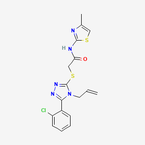 2-[[5-(2-chlorophenyl)-4-prop-2-enyl-1,2,4-triazol-3-yl]sulfanyl]-N-(4-methyl-1,3-thiazol-2-yl)acetamide