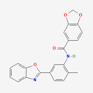 N-[5-(1,3-benzoxazol-2-yl)-2-methylphenyl]-1,3-benzodioxole-5-carboxamide