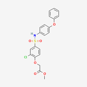 molecular formula C21H18ClNO6S B4123943 Methyl 2-[2-chloro-4-[(4-phenoxyphenyl)sulfamoyl]phenoxy]acetate 