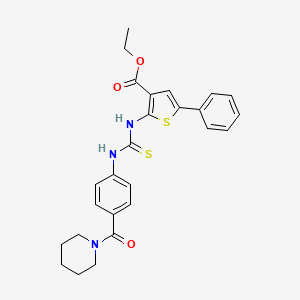 ethyl 5-phenyl-2-[({[4-(1-piperidinylcarbonyl)phenyl]amino}carbonothioyl)amino]-3-thiophenecarboxylate