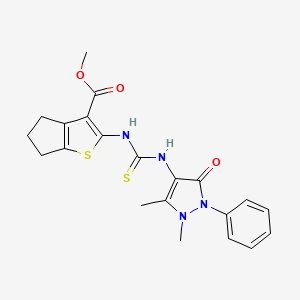 methyl 2-({[(1,5-dimethyl-3-oxo-2-phenyl-2,3-dihydro-1H-pyrazol-4-yl)amino]carbonothioyl}amino)-5,6-dihydro-4H-cyclopenta[b]thiophene-3-carboxylate