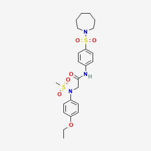 molecular formula C23H31N3O6S2 B4124012 N~1~-[4-(1-azepanylsulfonyl)phenyl]-N~2~-(4-ethoxyphenyl)-N~2~-(methylsulfonyl)glycinamide 