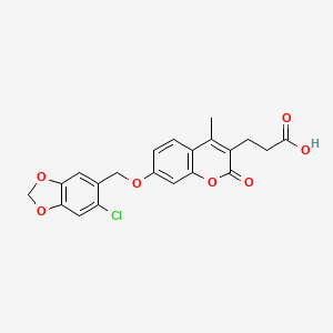 molecular formula C21H17ClO7 B4124018 3-{7-[(6-chloro-1,3-benzodioxol-5-yl)methoxy]-4-methyl-2-oxo-2H-chromen-3-yl}propanoic acid 