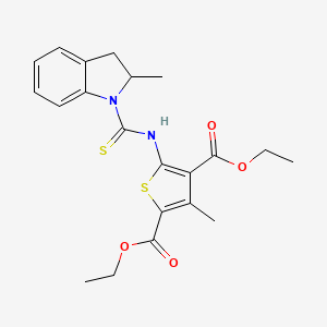 diethyl 3-methyl-5-{[(2-methyl-2,3-dihydro-1H-indol-1-yl)carbonothioyl]amino}-2,4-thiophenedicarboxylate