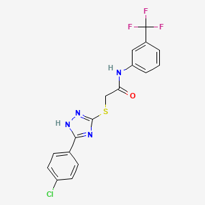 molecular formula C17H12ClF3N4OS B4124042 2-{[5-(4-chlorophenyl)-4H-1,2,4-triazol-3-yl]sulfanyl}-N-[3-(trifluoromethyl)phenyl]acetamide 