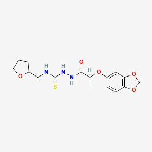 2-[2-(1,3-benzodioxol-5-yloxy)propanoyl]-N-(tetrahydrofuran-2-ylmethyl)hydrazinecarbothioamide