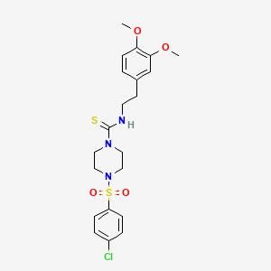 4-[(4-chlorophenyl)sulfonyl]-N-[2-(3,4-dimethoxyphenyl)ethyl]-1-piperazinecarbothioamide