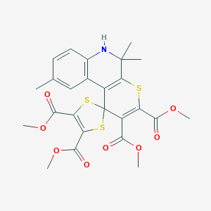 molecular formula C25H25NO8S3 B412407 Tetramethyl 5',5',9'-trimethyl-5',6'-dihydrospiro[1,3-dithiole-2,1'-thiopyrano[2,3-c]quinoline]-2',3',4,5-tetracarboxylate CAS No. 258267-23-1