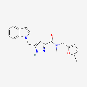 5-(indol-1-ylmethyl)-N-methyl-N-[(5-methylfuran-2-yl)methyl]-1H-pyrazole-3-carboxamide