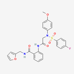 N-(furan-2-ylmethyl)-2-{2-[N-(4-methoxyphenyl)-4-fluorobenzenesulfonamido]acetamido}benzamide