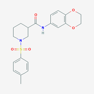 molecular formula C21H24N2O5S B4124093 N-(2,3-dihydro-1,4-benzodioxin-6-yl)-1-[(4-methylphenyl)sulfonyl]-3-piperidinecarboxamide 