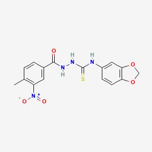 N-1,3-benzodioxol-5-yl-2-(4-methyl-3-nitrobenzoyl)hydrazinecarbothioamide