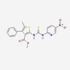 methyl 5-methyl-2-({[(5-nitro-2-pyridinyl)amino]carbonothioyl}amino)-4-phenyl-3-thiophenecarboxylate