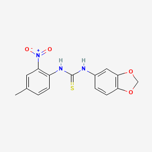 molecular formula C15H13N3O4S B4124147 1-(1,3-Benzodioxol-5-yl)-3-(4-methyl-2-nitrophenyl)thiourea 