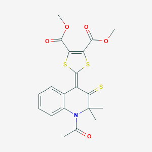 molecular formula C20H19NO5S3 B412415 Dimethyl 2-(1-acetyl-2,2-dimethyl-3-sulfanylidenequinolin-4-ylidene)-1,3-dithiole-4,5-dicarboxylate CAS No. 258267-15-1