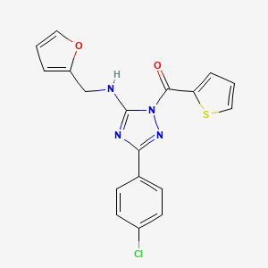 3-(4-chlorophenyl)-N-(2-furylmethyl)-1-(2-thienylcarbonyl)-1H-1,2,4-triazol-5-amine