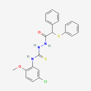 N-(5-chloro-2-methoxyphenyl)-2-[phenyl(phenylsulfanyl)acetyl]hydrazinecarbothioamide