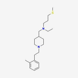 molecular formula C21H36N2S B4124199 N-ethyl-N-[[1-[2-(2-methylphenyl)ethyl]piperidin-4-yl]methyl]-3-methylsulfanylpropan-1-amine 