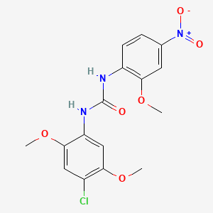 molecular formula C16H16ClN3O6 B4124204 N-(4-chloro-2,5-dimethoxyphenyl)-N'-(2-methoxy-4-nitrophenyl)urea 