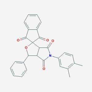 molecular formula C28H21NO5 B412424 5-(3,4-dimethylphenyl)-1-phenylspiro[3a,6a-dihydro-1H-furo[3,4-c]pyrrole-3,2'-indene]-1',3',4,6-tetrone CAS No. 301317-69-1