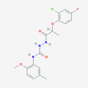 molecular formula C18H19ClFN3O4 B4124244 2-[2-(2-chloro-4-fluorophenoxy)propanoyl]-N-(2-methoxy-5-methylphenyl)hydrazinecarboxamide 