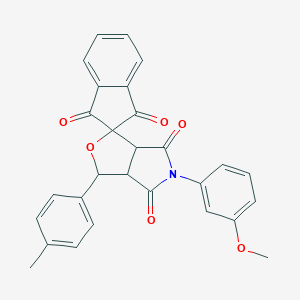 5-(3-methoxyphenyl)-1-(4-methylphenyl)spiro[3a,6a-dihydro-1H-furo[3,4-c]pyrrole-3,2'-indene]-1',3',4,6-tetrone